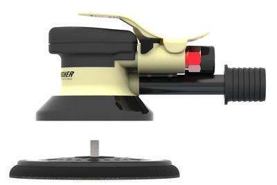 Hutchins™ pneumatic palm sander equipped with Ø 6 in Fusion pad / With suction